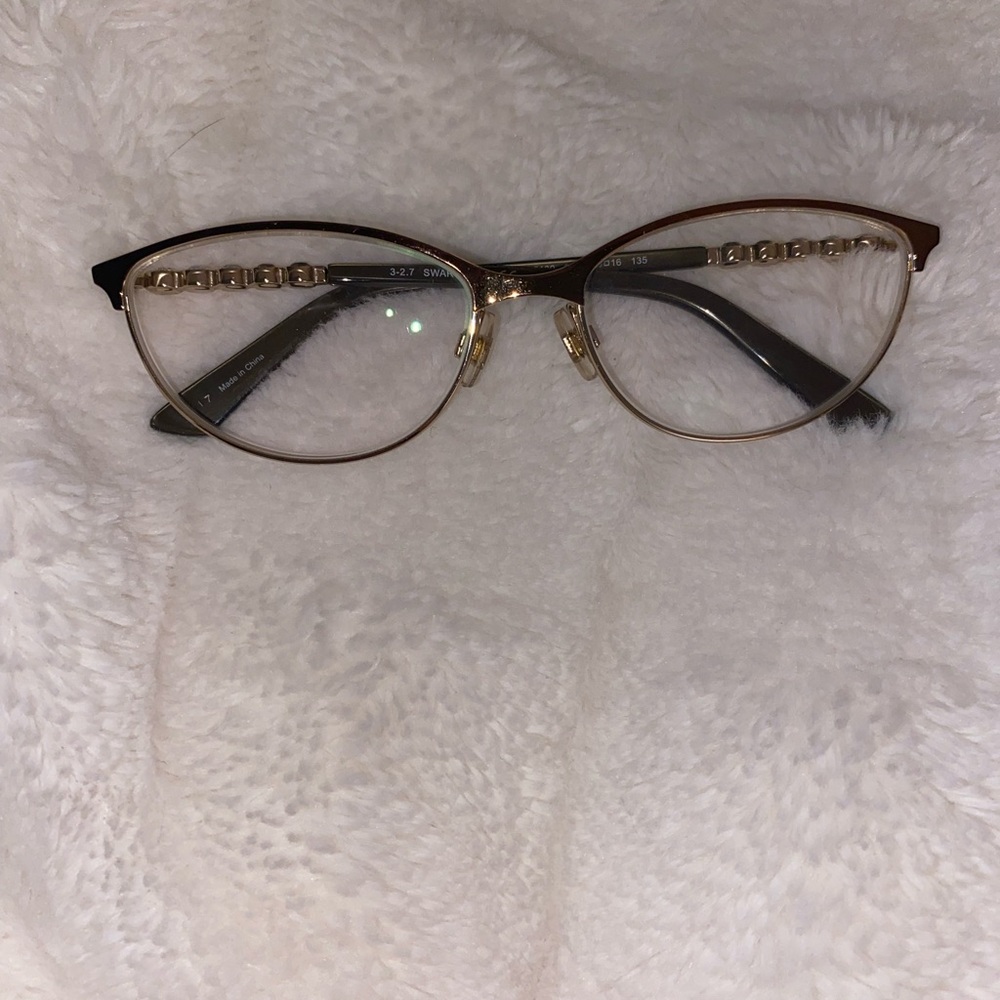 Swarovski Gold and Black Women's Glasses